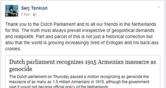 Serj Tankian thanks Dutch parliament